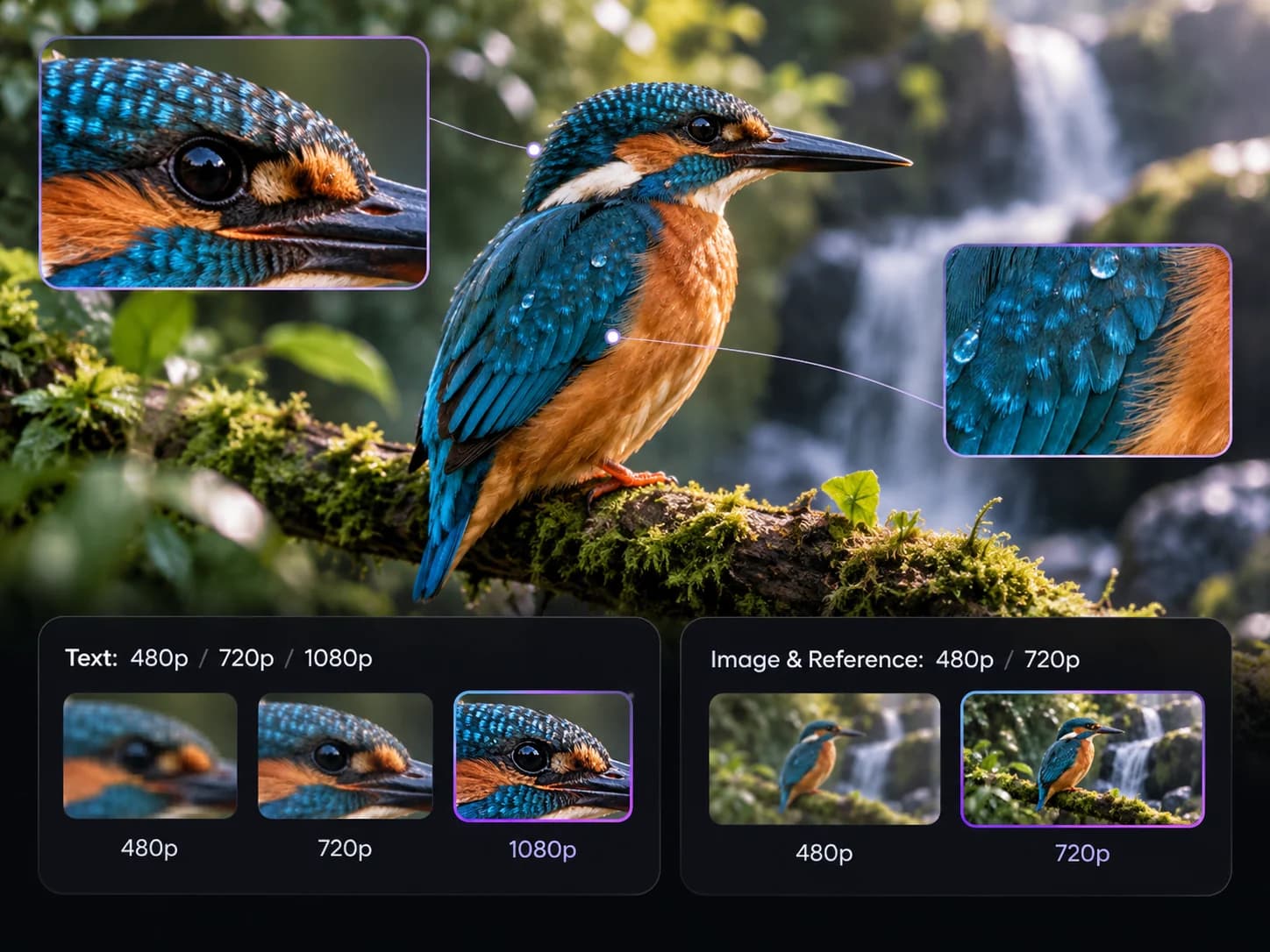 480p and 720p AI video resolution options